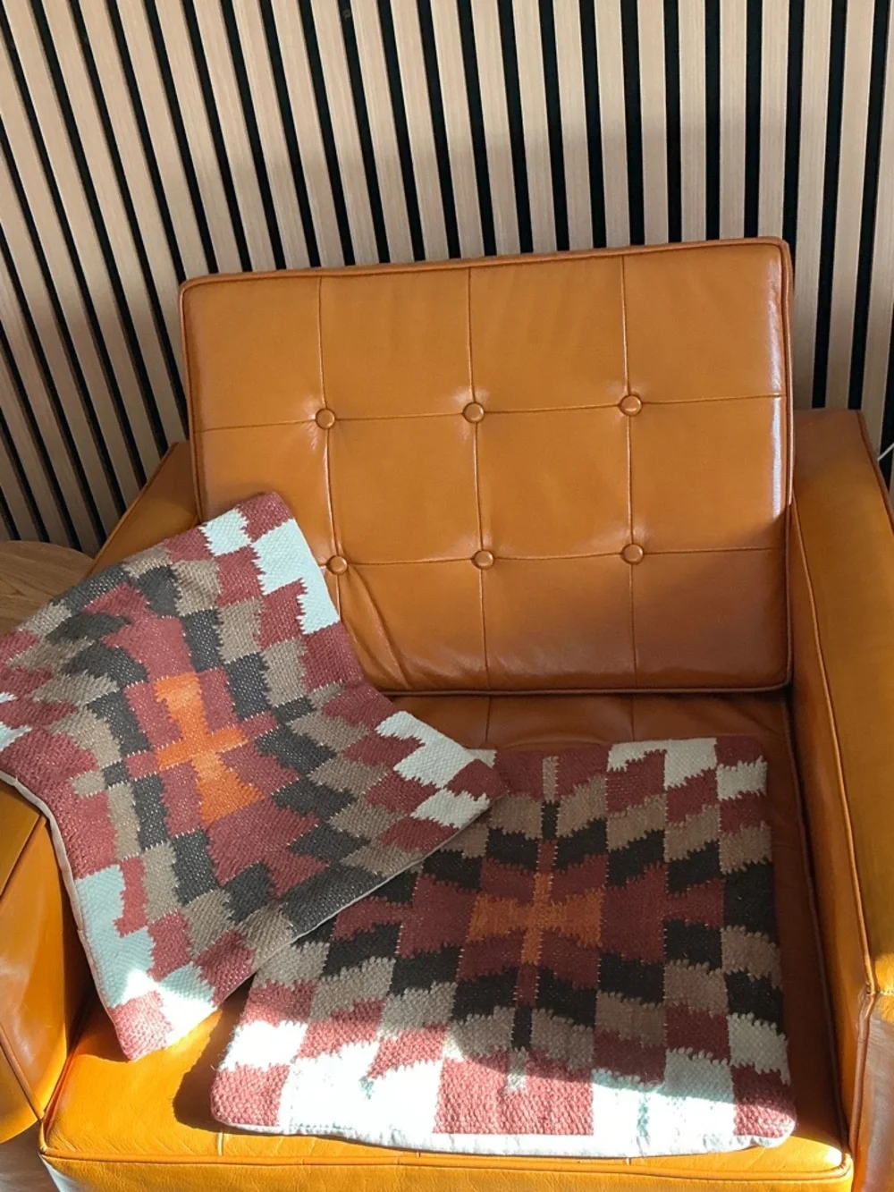 Wool Geometric Woven Throw Pillow Set